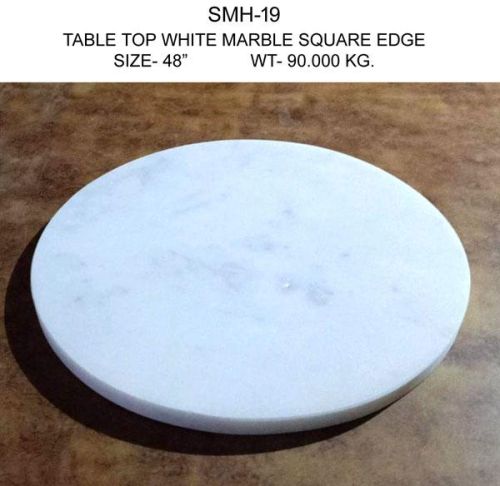 White Marble Square Edge Table Top, Size : 48 Inch