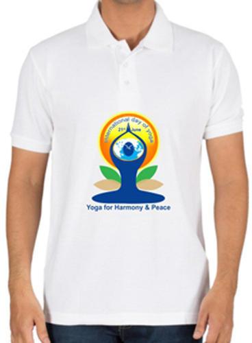Plain Polyester International Yoga Day T-Shirt, Gender : Female, Male