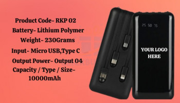 Square 4in1 Power Bank, For Charging Phone, Capacity : 10000mah
