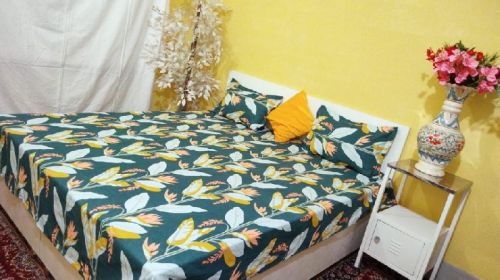 Forest Green Double Bed Sheet, For Picnic, Home, Feature : Easy To Clean