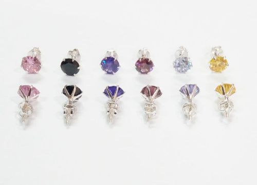 925 Sterling Silver Studs Round Shape, Gender : Female