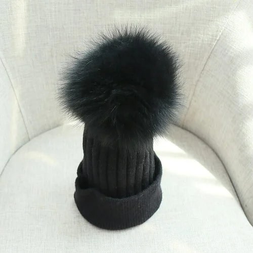 Plain Woolen Winter Feather Beanie Caps, Size : Standard