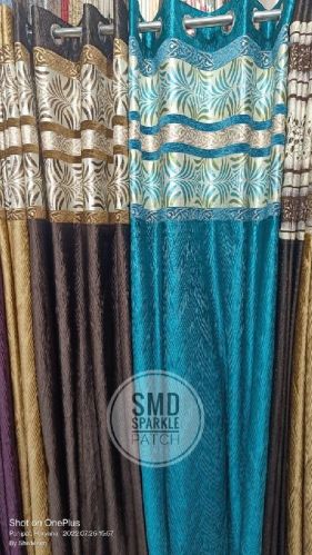 Heavy Chenille Patch Eyelet Curtains, For Window, Doors, Pattern : Printed