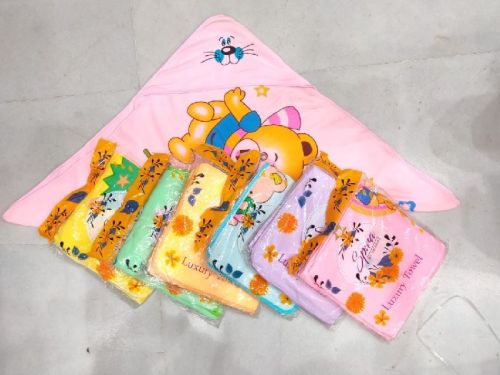 Cotton Baby Hooded Towels, For Kids Upto 6 Months., Feature : Strong Stitching, Softness, Impeccable Finish