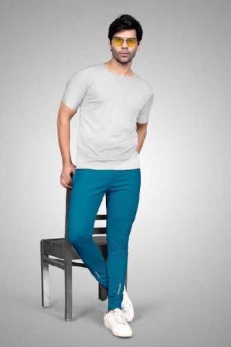 Mens Blue 2 Way Lycra Track Pant