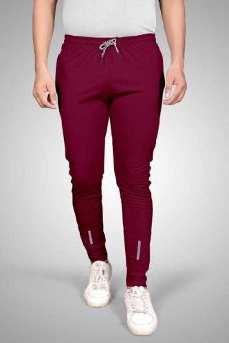 Mens Maroon 2 Way Lycra Track Pant