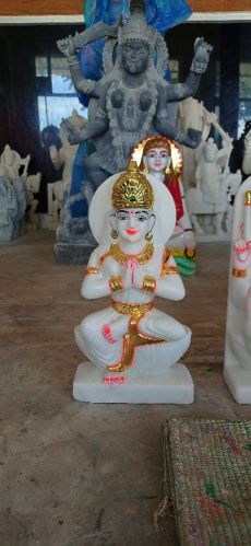 Polished Marble Parvati Statue, For Handmade, Pattern : Carved