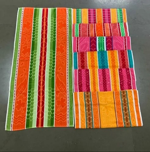 Strips Cotton Floral Terry Towel, Feature : Easily Washable, Impeccable Finish