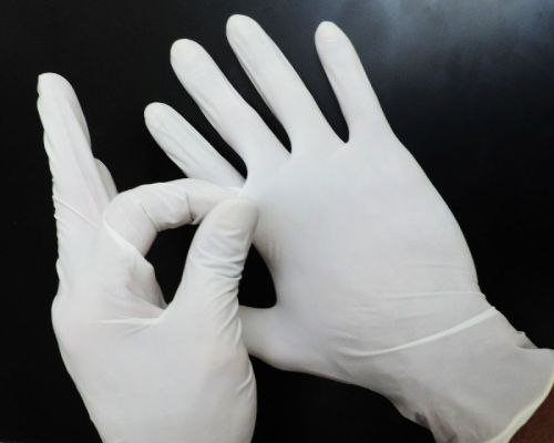 Nexton Synthetic Rubber Nitrile Gloves White, Size : M, XL