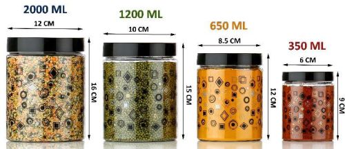 4 Piece Printed Jar Set