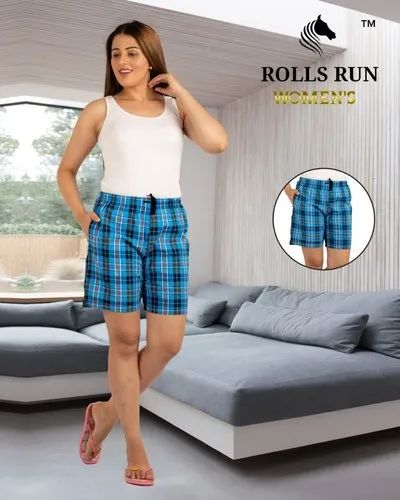 Rolls Run Cotton Ladies Boxer Shorts, Size : M, XL