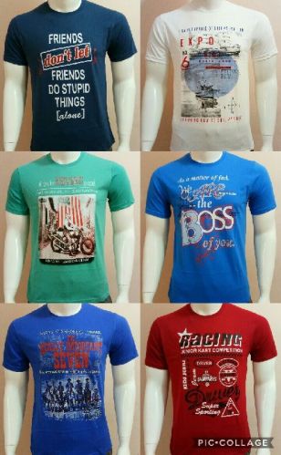 Cotton Men Printed T-Shirt, Size : L, XL