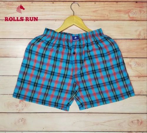 Mens Big Check Boxer Shorts, Pattern : Checked