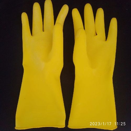 Dotted Latex Household Gloves, Size : M