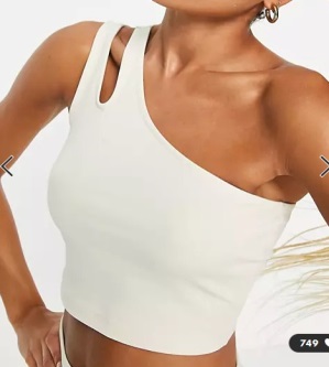 Cotton One Shoulder Sleeveless Crop Tank Top