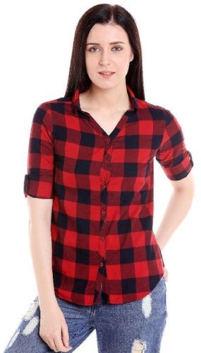 Cotton Printed Ladies Shirt, Feature : Easily Washable, Comfortable, Anti-Wrinkle