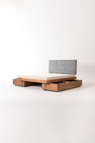 Rectangular Wooden King Size Storage Bed, For Living Room, Home, Bedroom, Storage Capacity : 50-100 Kg