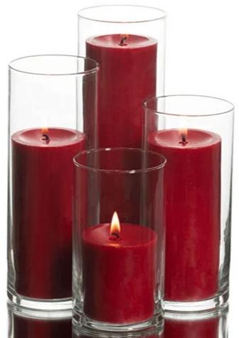 Polished Wax Red Pillar Candles, For Fine Finished, Attractive Pattern, Moisture Resistance, Technics : Machine Made