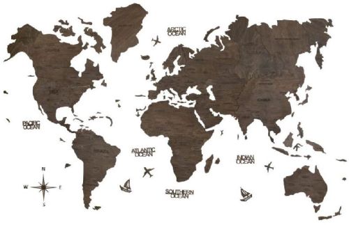 2D Wooden World Map Ebony, Feature : Elegant Design, High Strength