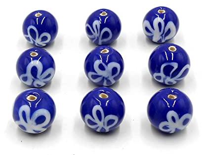 Glossy Handmade Glass Beads, Pattern : Printed