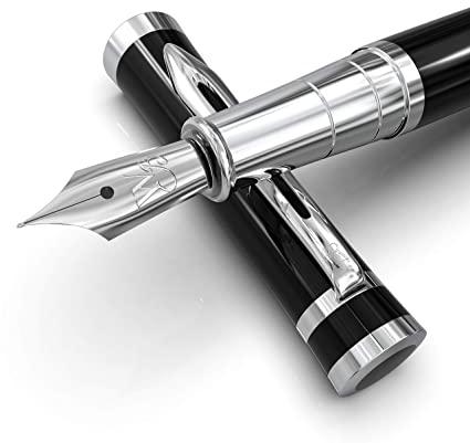 Round Metal Fountain Pen, For Signature, Written, Length : 4-6inch