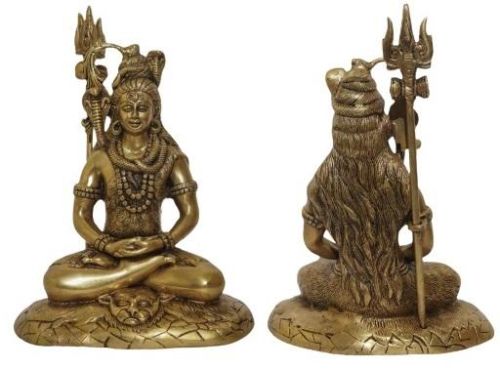 Brass Lord Shiva Statue, For Worship, Color : Golden