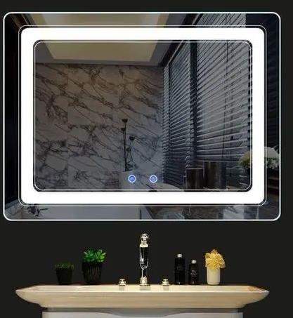 Electric AC Glass Square LED Mirror, For Domestic, Industrial, Machinery, Commercial, Emitting Color : MULTIPLE