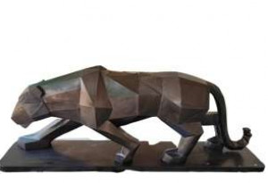 Marble Panther Statue, For Garden, Packaging Type : Thermocol Box