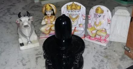 Marble Shivling Statue Set, For Temples, Feature : Fine Finishing, Smooth Texture