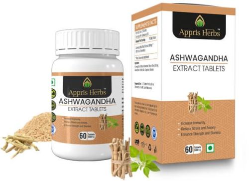 Appris Herbs Ashwagandha Extract Tablets, Packaging Type : Bottle