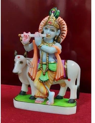 Marble Krishna Statue, For Worship, Pattern : Printed