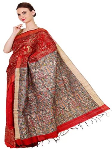 Unstitched Madhubani Saree, Occasion : Casual Wear