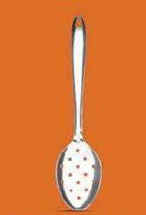 Steel Polished Slotted Serving Spoon, For Home, Hotel, Certification : ESMA, GMARK, SGS, BIS, SONCAP COMPLIANCE