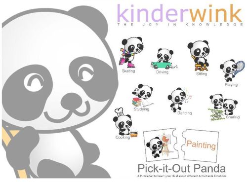 Pick-It-Out-Panda- An Action Word Puzzle Set, For Playing, Feature : Good Strength, Long Life, Non Breakable