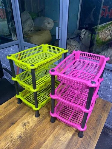 Multicolor Plastic Vegetable Basket, Shape : Rectangular