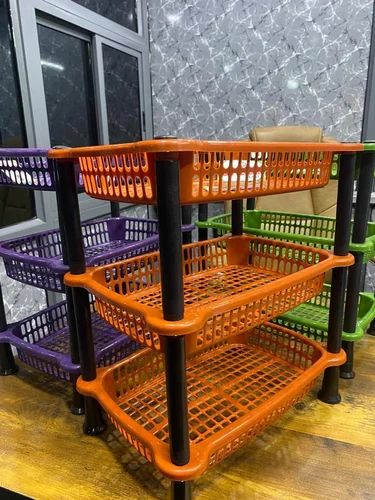 Orange Plastic Vegetable Basket, Shape : Rectangular