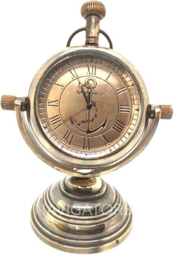 Antique Brass Desk Clock, Display Type : Analog