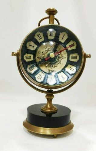 Antique Brass Table Clock, Display Type : Analog