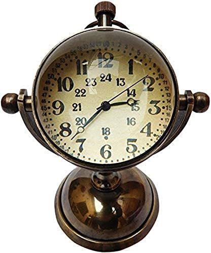 Brass Compass Marine Analog Clock, Color : Antique