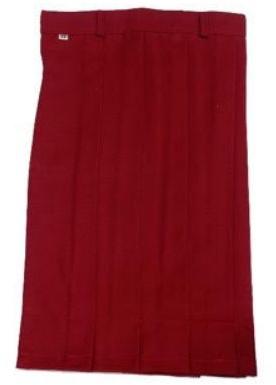 Girls School Uniform Maroon Skirt, For Easy Wash, Dry Cleaning, Pattern : Plain