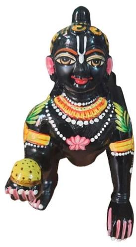 10 Inch Brass Laddu Gopal Statue, For Temple, Office, Home, Pattern : Carved