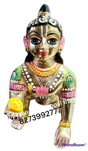 No. 10 Brass Laddu Gopal Statue, For Worship, Temple, Pattern : Carved