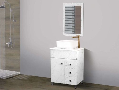 Rectangular Polished HDHMR With PU Paint A-245 Iceberg Bathroom Vanity, For Home, Hotel, Style : Modern