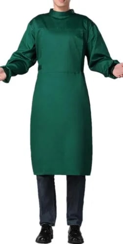 Green Plain Cotton Hospital Surgical Gown, Size : M-XXL