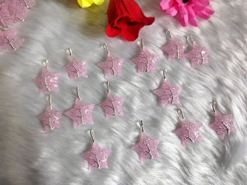 Rose Quartz Glass Star Pendant, For Jewellery Use, Size : 30-35mm