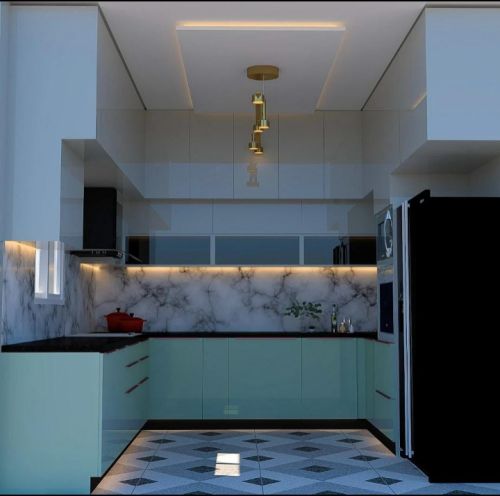 Plywood Laminated Modular Kitchen Interiors, For Home, Feature : High Strength, Quality Tested, Temite Proof