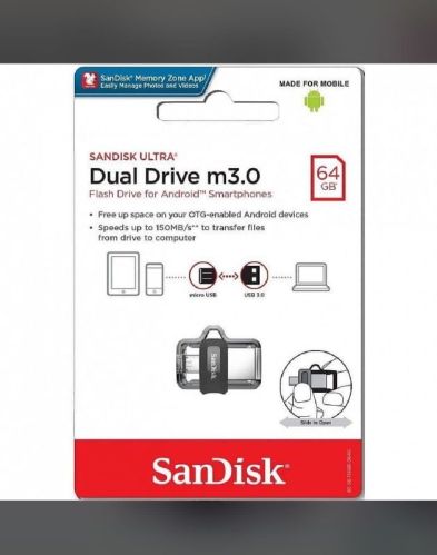 Sandisk Ultra 64gb Dual Drive m3.0 USB Pen Drive