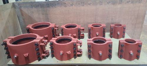 Manual Coated Rubber Pipeline Leak Repair Clamp, For Oil Industry, Sealing Type : Mechanical