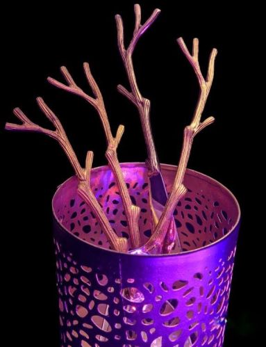 Polished Brass Wood Pattern Cutlery Set, For Kitchen, Restaurants, Catering, Hotel, Style : Royal