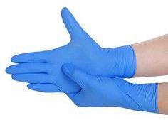 0.035KG/pcs Nitrite Nitrile Examination Gloves, Color : Blue